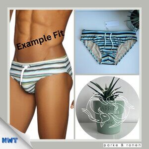 Parke & Ronen - Print Meridian Brief - Big Top Stripe Canary Black (S)